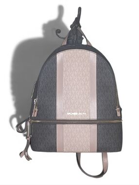 🔥MICHAEL'S ~ Sig. 🔥 Michael Kors Rhea ~ L pink/brown ~ sig. logo Backpack